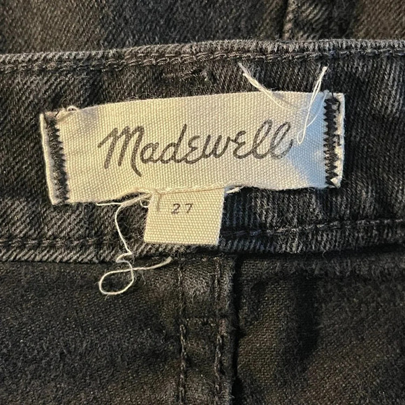 Women's 27 Madewell Fireside Jean Black Denim Skirt Zipper Fly - Picture 4 of 8